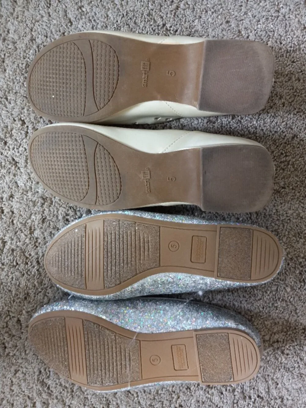 2 Pairs of Girls dress shoes Size 5  (One NWT, One like New)
